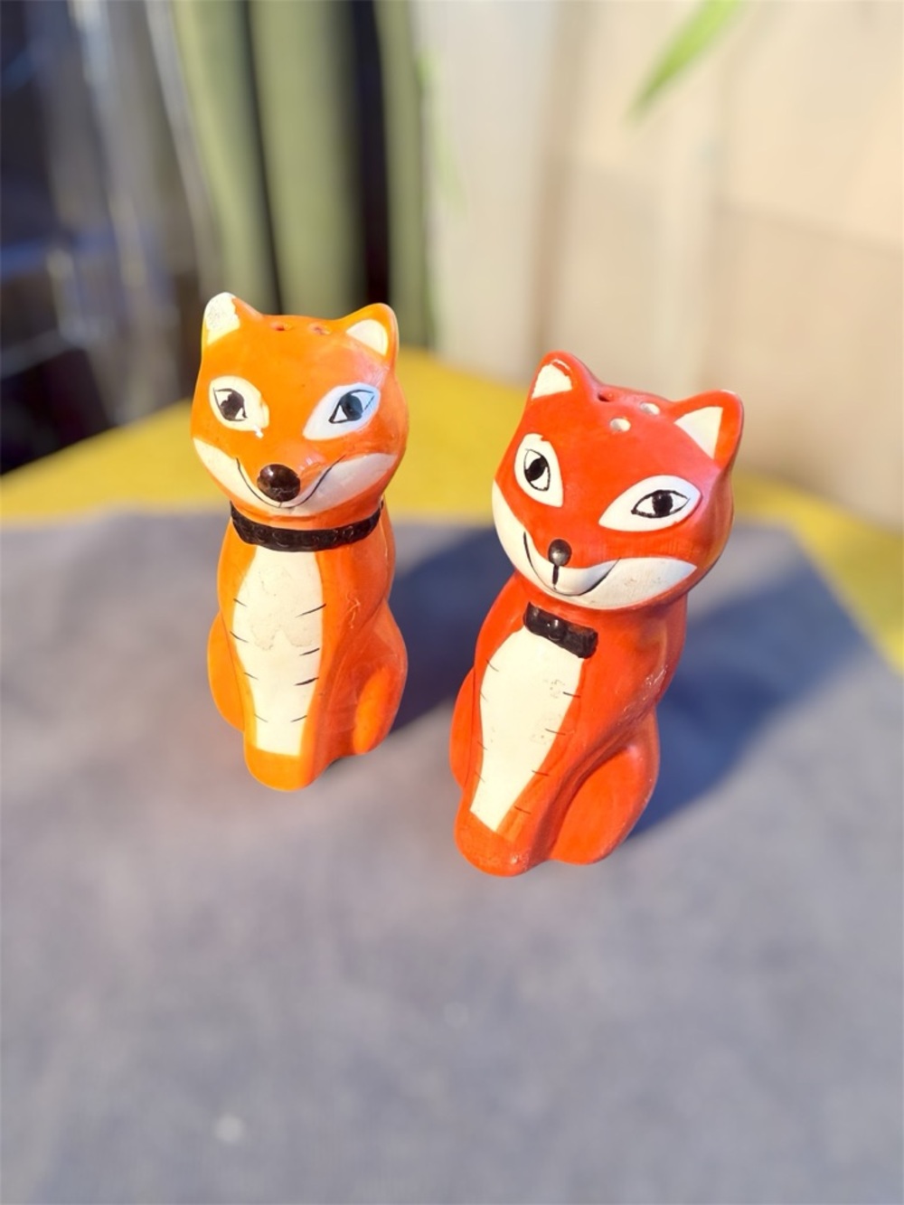 Vintage Mid-Century Style Anthropomorphic Fox Salt & Pepper Shakers